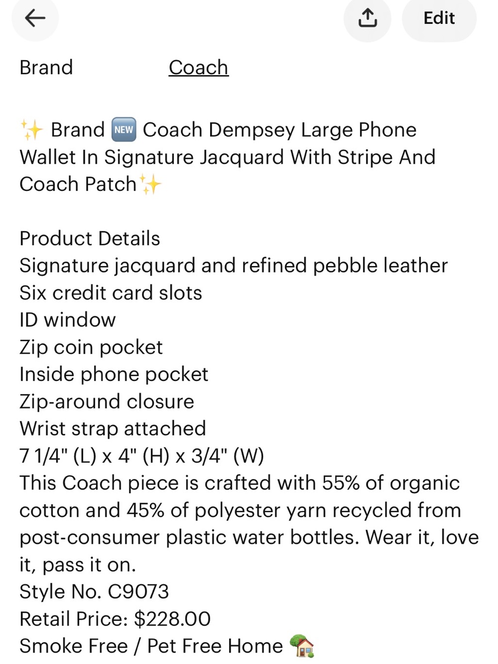 ✨Brand New Coach Dempsey Large Phone Wallet ✨ - Picture 14 of 14